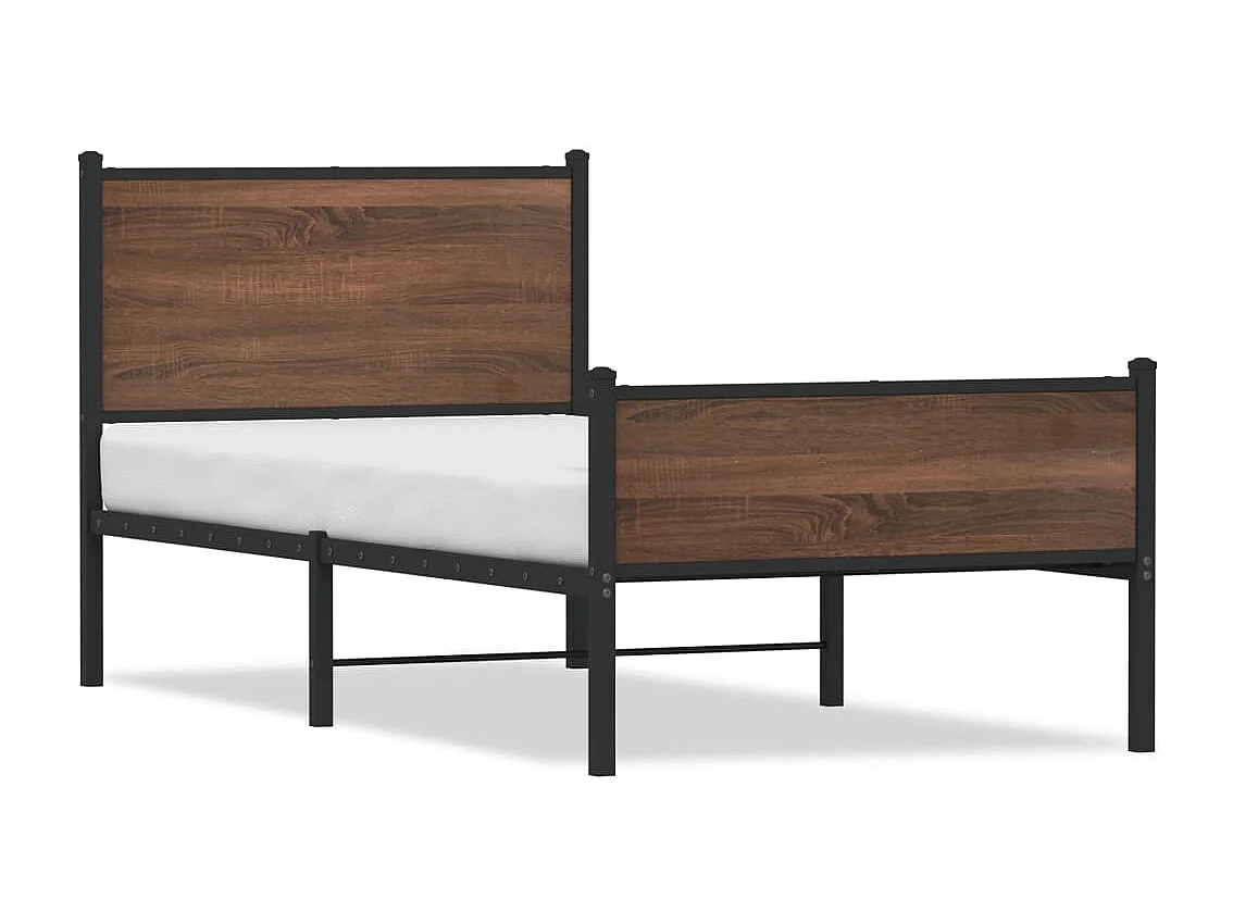 Bedframe zonder matras metaal bruin eikenkleurig 80x200 cm