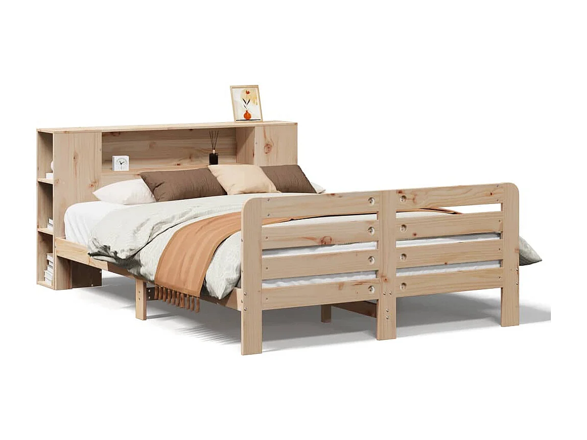 Bedframe zonder matras massief grenenhout 135x190 cm