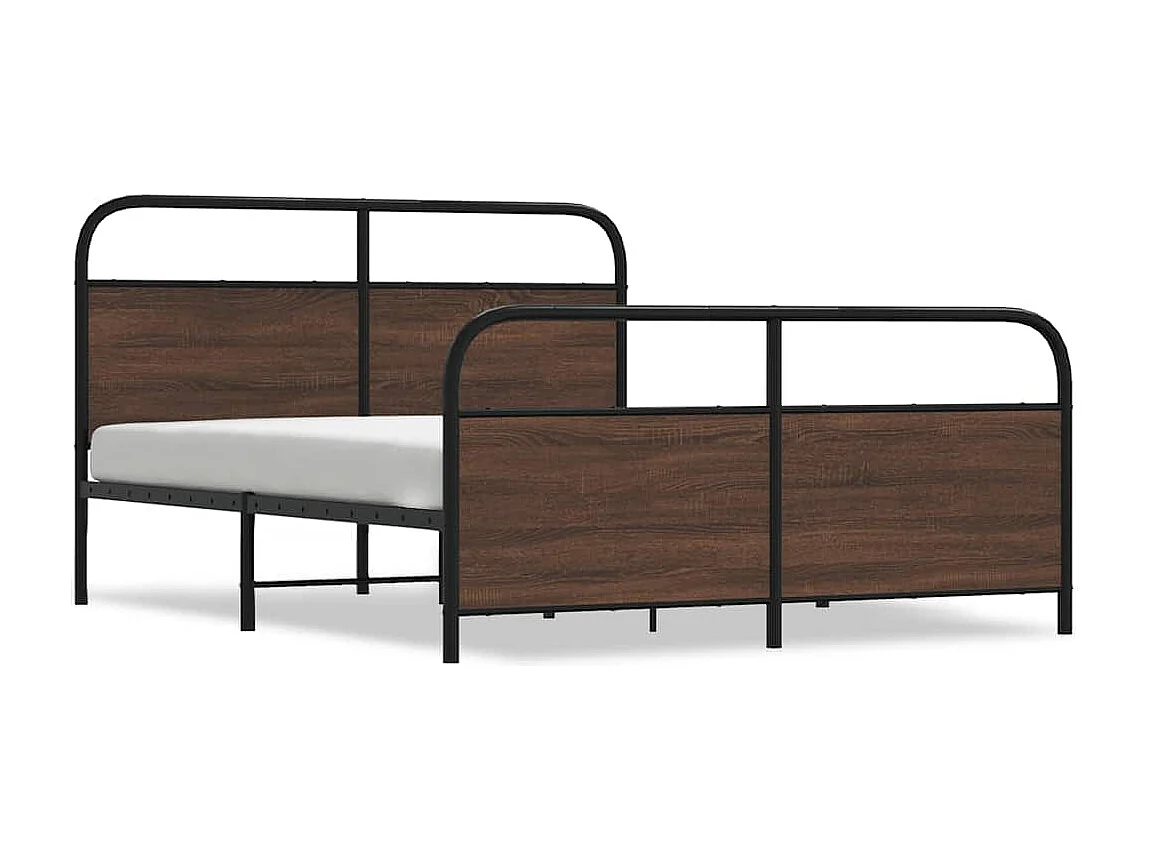 Bedframe zonder matras metaal bruin eikenkleurig 160x200 cm