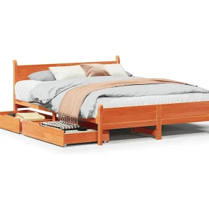 Bedframe zonder matras massief grenenhout wasbruin 120×190 cm Bedframe zonder matras massief grenenhout wasbruin 120×190 cm