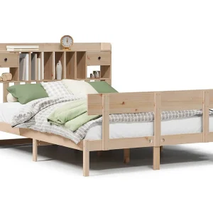 Bed met boekenkast zonder matras massief grenenhout 140×190 cm Bed met boekenkast zonder matras massief grenenhout 140×190 cm