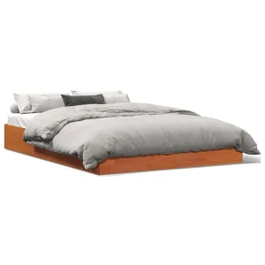 Bedframe zonder matras massief grenenhout wasbruin 160×200 cm Bedframe zonder matras massief grenenhout wasbruin 160×200 cm