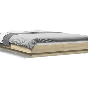 Bedframe bewerkt hout sonoma eikenkleurig 120×190 cm Bedframe bewerkt hout sonoma eikenkleurig 120×190 cm