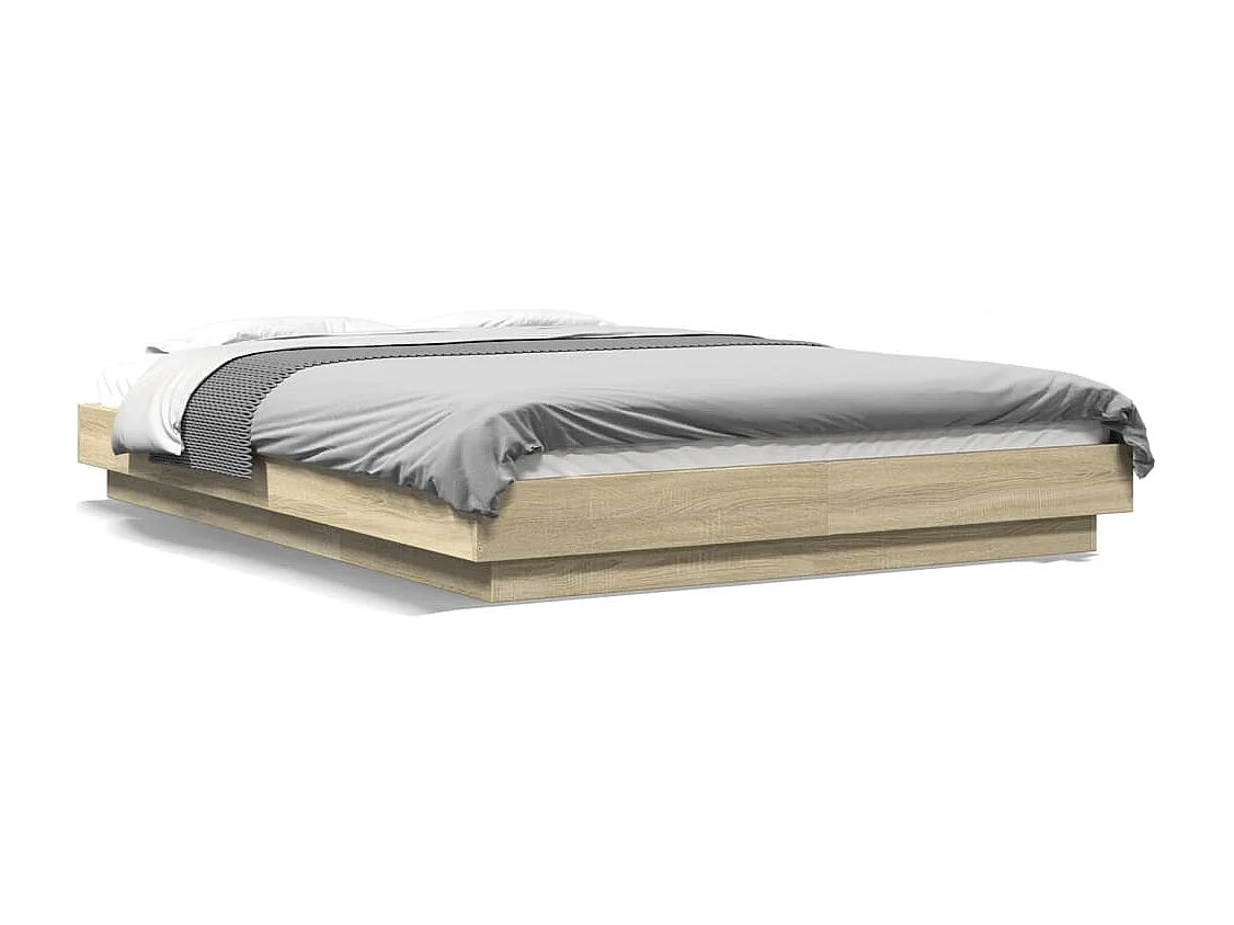 Bedframe bewerkt hout sonoma eikenkleurig 120x190 cm