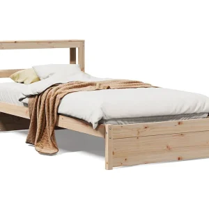 Bedframe met hoofdbord massief grenenhout 75×190 cm Bedframe met hoofdbord massief grenenhout 75×190 cm