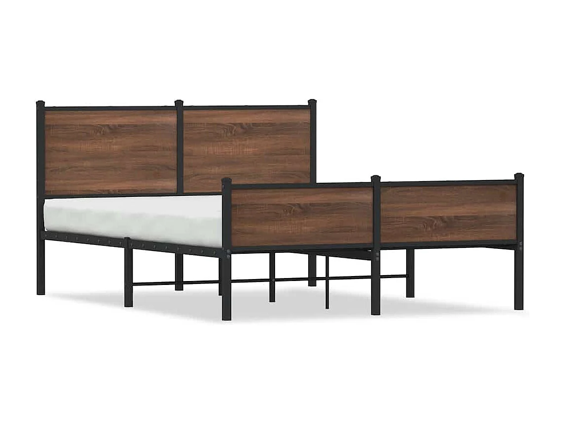 Bedframe zonder matras metaal bruin eikenkleurig 150x200 cm