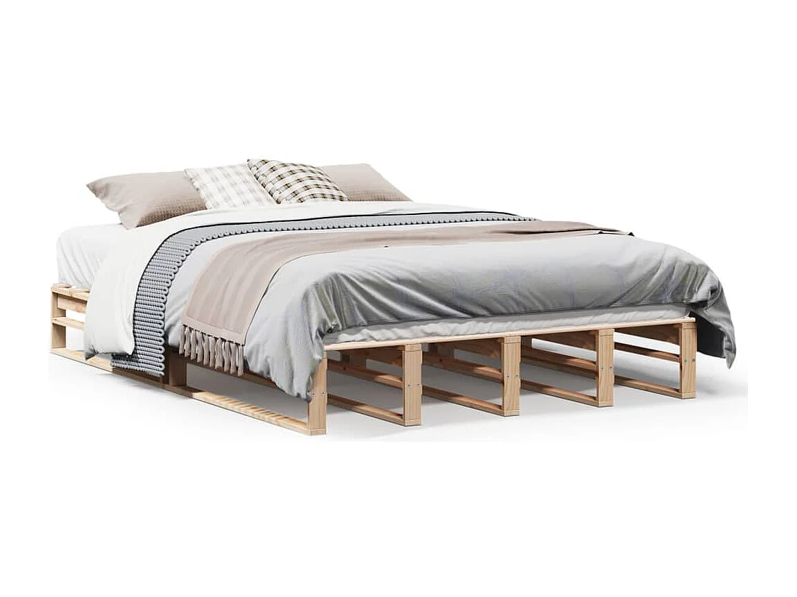 Bedframe zonder matras massief grenenhout 135x190 cm