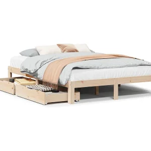 Bedframe met lades massief grenenhout 140×190 cm Bedframe met lades massief grenenhout 140×190 cm