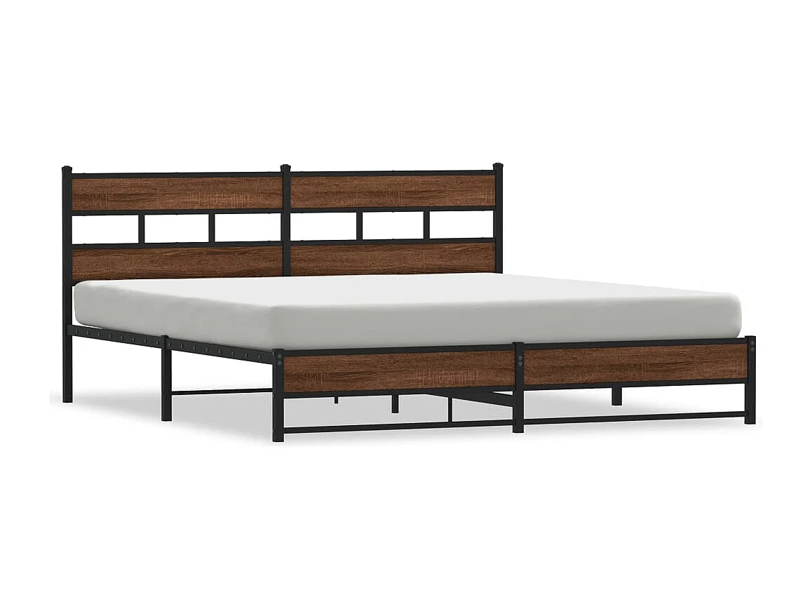 Bedframe zonder matras metaal bruin eikenkleurig 200x200 cm