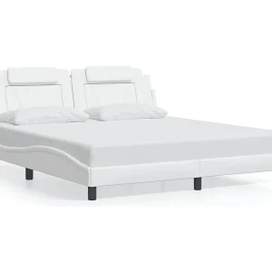 Bedframe "Viana" zonder matras kunstleer wit 180×200 cm