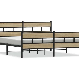 Bedframe zonder matras metaal sonoma eikenkleurig 183×213 cm Bedframe zonder matras metaal sonoma eikenkleurig 183×213 cm