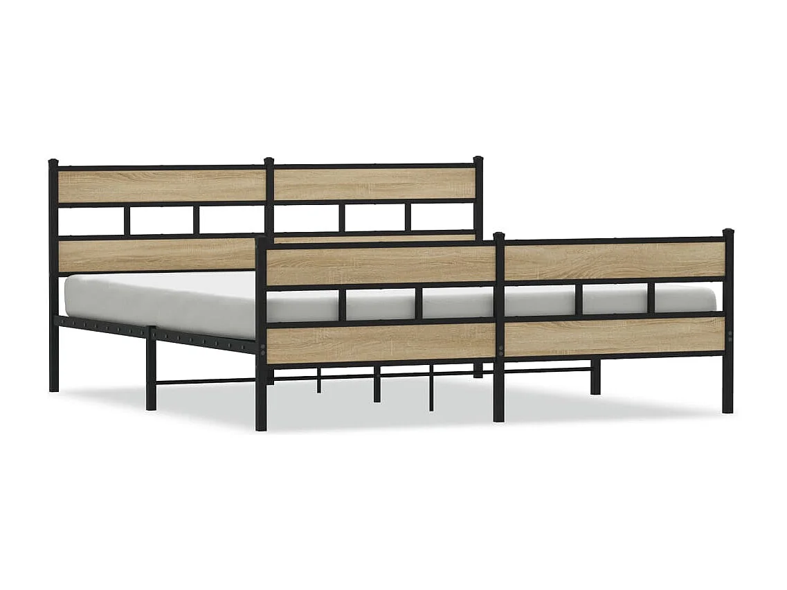 Bedframe zonder matras metaal sonoma eikenkleurig 183x213 cm