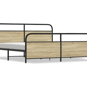 Bedframe zonder matras metaal sonoma eikenkleurig 183×213 cm Bedframe zonder matras metaal sonoma eikenkleurig 183×213 cm