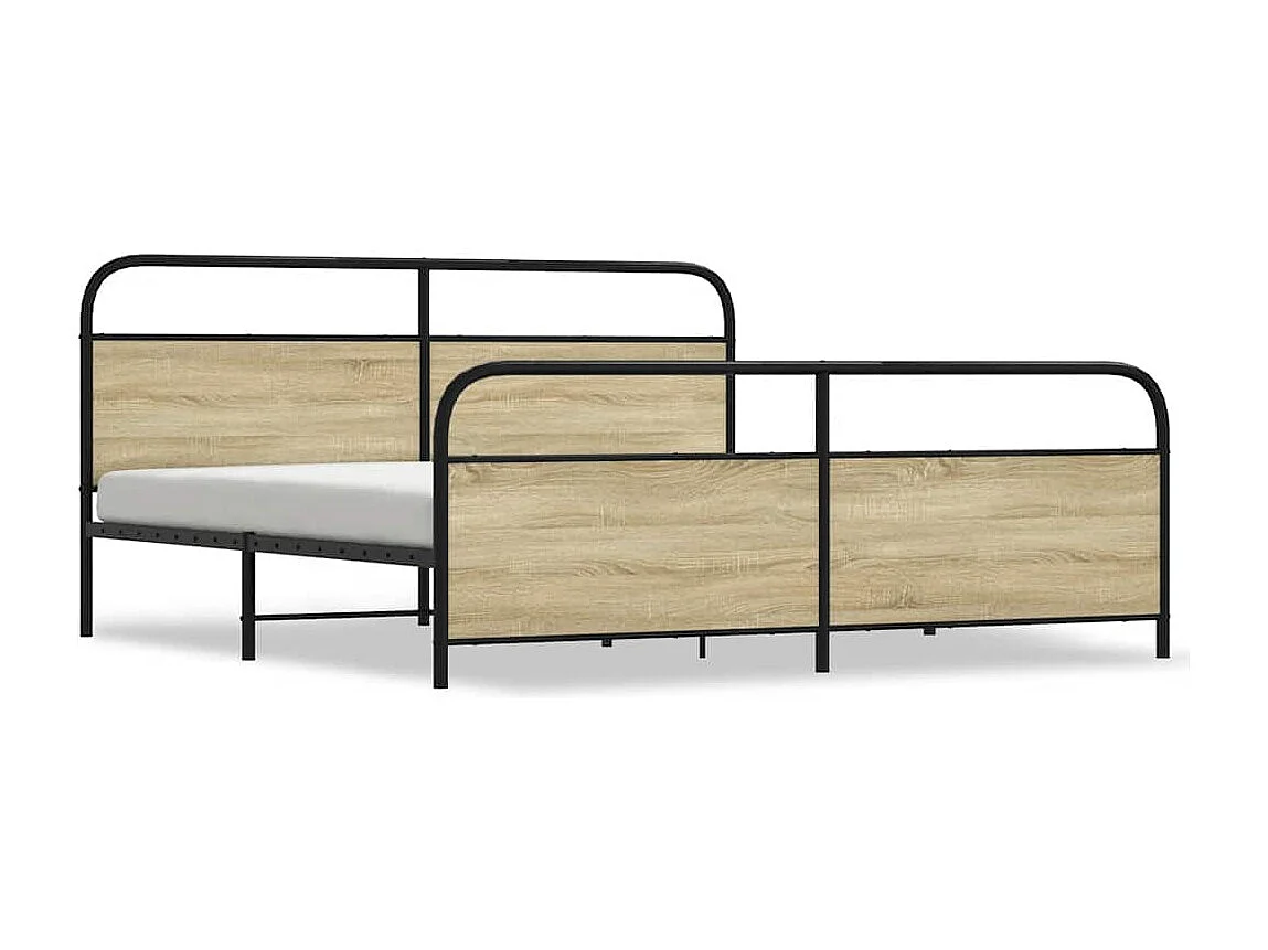 Bedframe zonder matras metaal sonoma eikenkleurig 183x213 cm