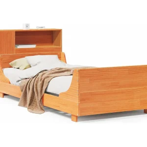 Bedframe zonder matras massief grenenhout wasbruin 100×200 cm Bedframe zonder matras massief grenenhout wasbruin 100×200 cm