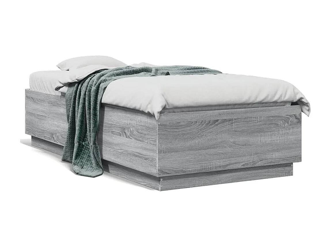 Bedframe bewerkt hout grijs sonoma eikenkleurig 75x190 cm