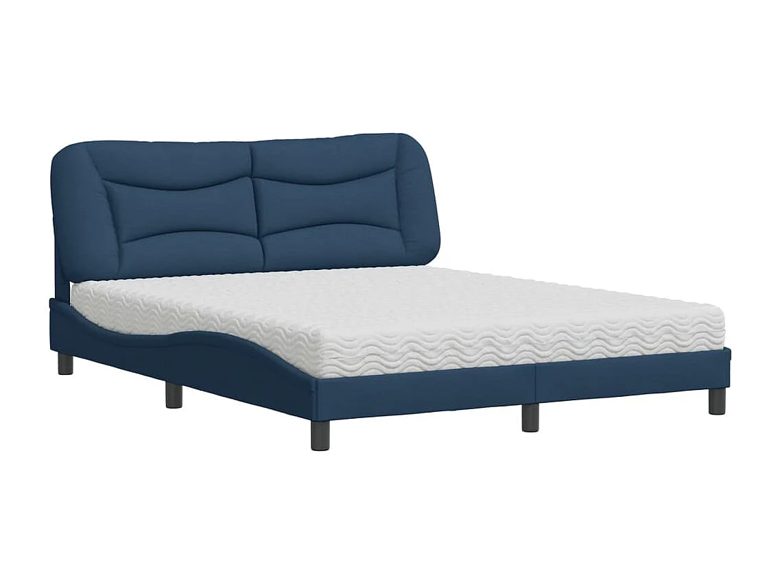 Bed met matras "Hvar" stof blauw 160x200 cm