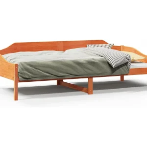Bedframe zonder matras massief grenenhout wasbruin 90×200 cm Bedframe zonder matras massief grenenhout wasbruin 90×200 cm