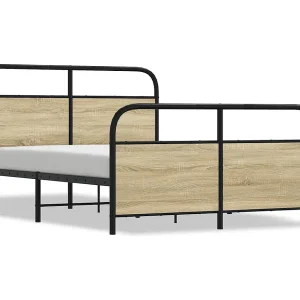 Bedframe zonder matras bewerkt hout sonoma eikenkleur 120x190cm Bedframe zonder matras bewerkt hout sonoma eikenkleur 120x190cm