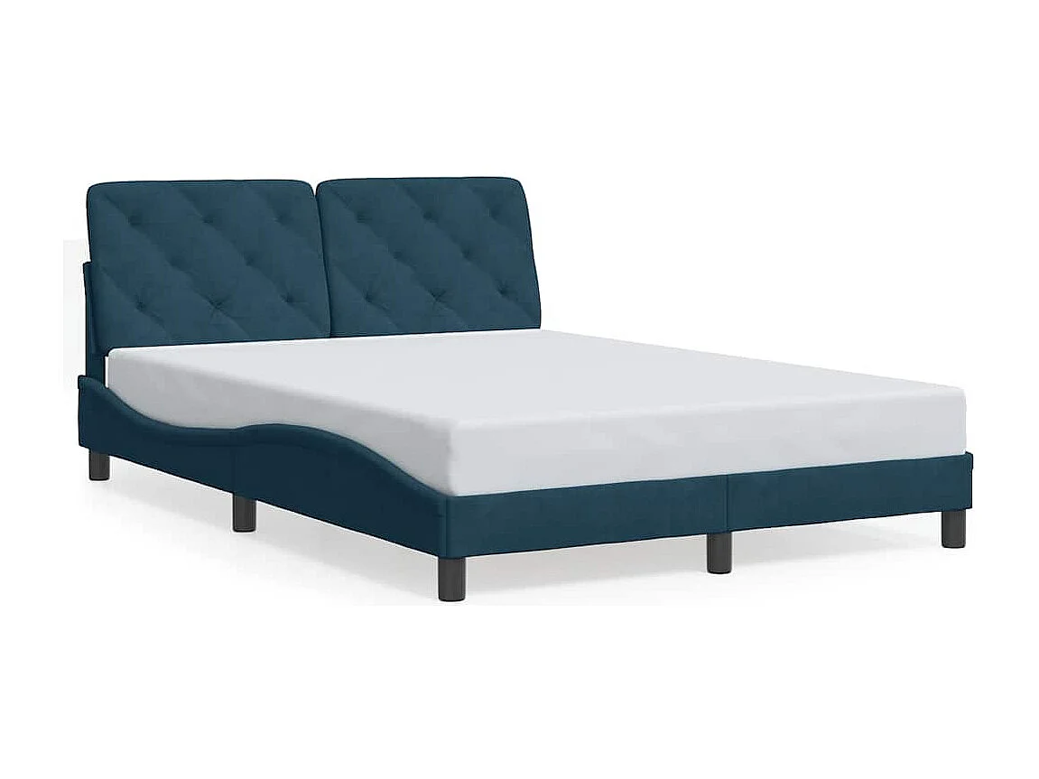 Bedframe zonder matras fluweel blauw 140x200 cm