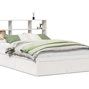 Bedframe zonder matras massief grenenhout wit 140×190 cm Bedframe zonder matras massief grenenhout wit 140×190 cm