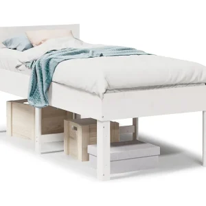 Bedframe zonder matras massief grenenhout wit 90×190 cm Bedframe zonder matras massief grenenhout wit 90×190 cm