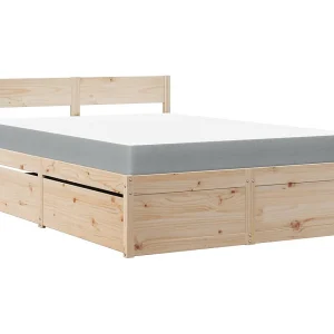 Bed met lades en matras massief grenenhout 120×190 cm Bed met lades en matras massief grenenhout 120×190 cm