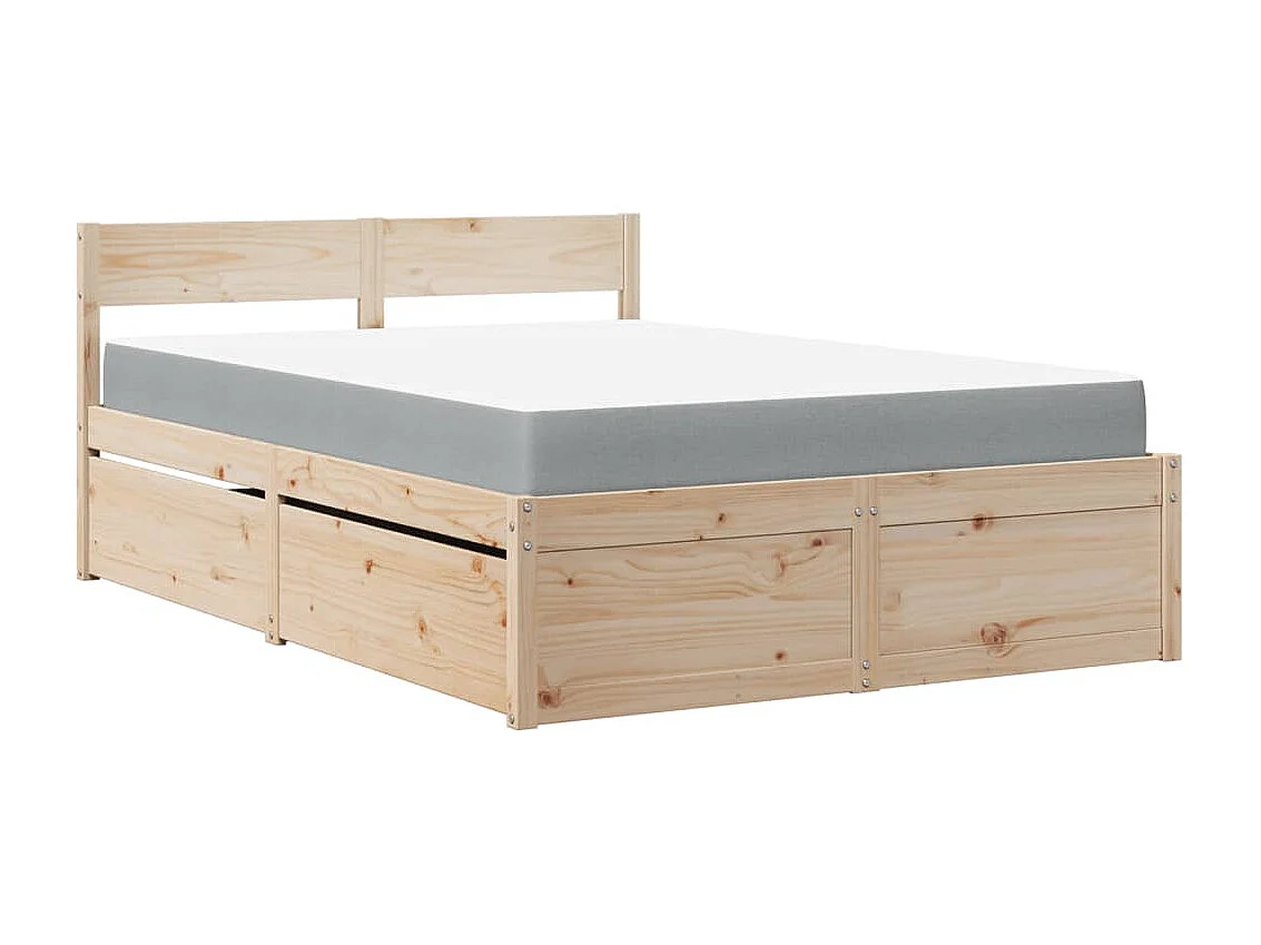 Bed met lades en matras massief grenenhout 120x190 cm