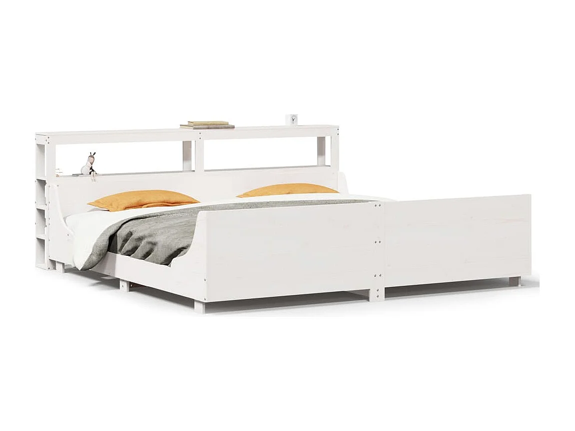 Bedframe zonder matras massief grenenhout wit 200x200 cm