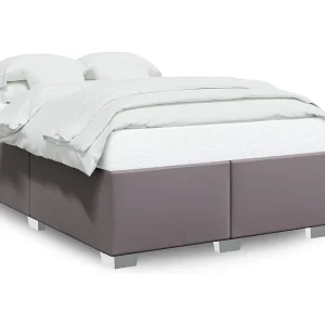 Bedframe kunstleer grijs 140×200 cm