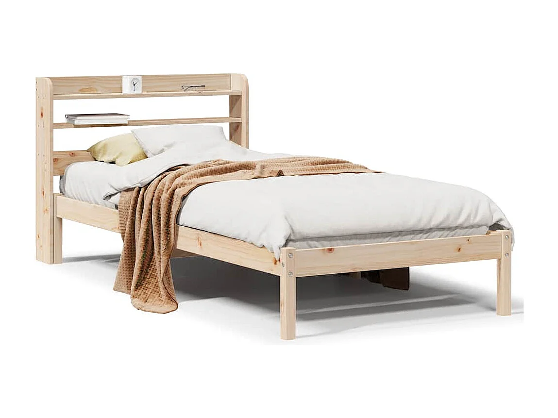 Bedframe zonder matras massief grenenhout 75x190 cm