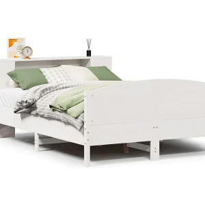Bed met boekenkast zonder matras grenenhout wit 150×200 cm Bed met boekenkast zonder matras grenenhout wit 150×200 cm