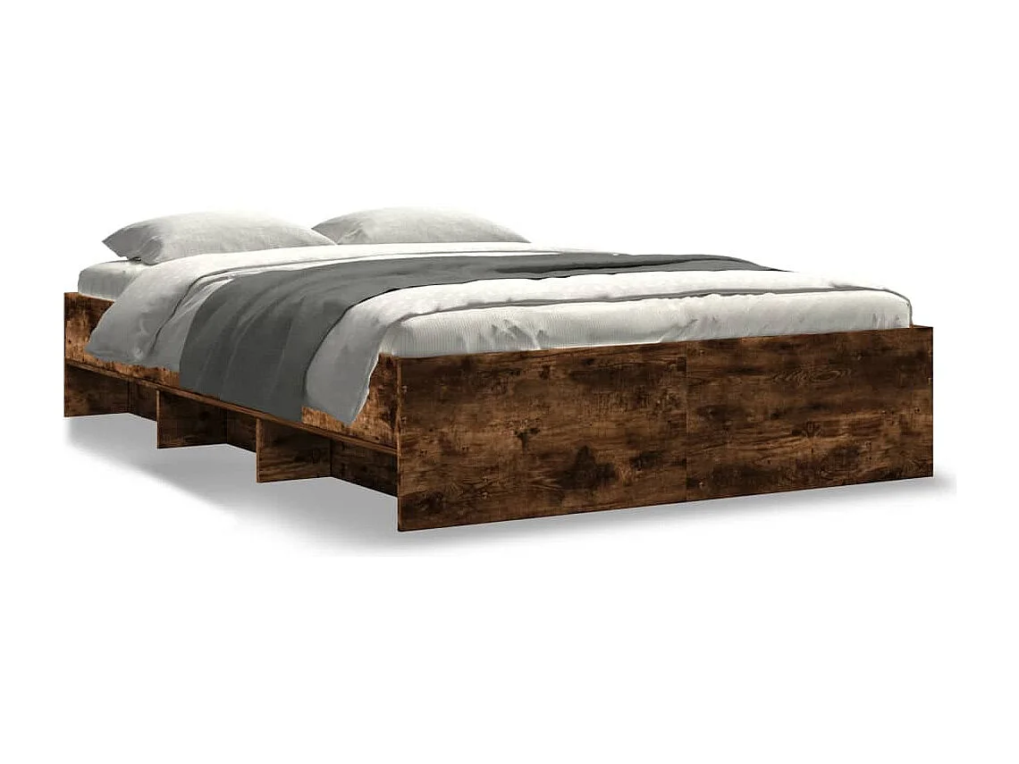 Bedframe zonder matras hout gerookt eikenkleurig 140x200 cm