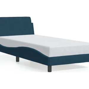Bedframe met hoofdeinde "Dover" fluweel blauw 80×200 cm
