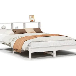Bedframe zonder matras massief grenenhout wit 140×200 cm Bedframe zonder matras massief grenenhout wit 140×200 cm