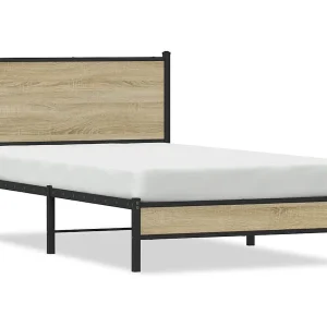 Bedframe zonder matras metaal sonoma eikenkleurig 107×203 cm