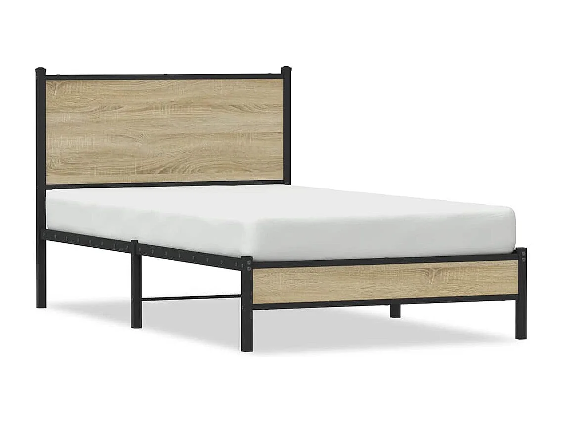 Bedframe zonder matras metaal sonoma eikenkleurig 107x203 cm