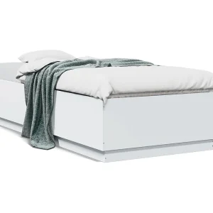 Bedframe bewerkt hout wit 90×200 cm