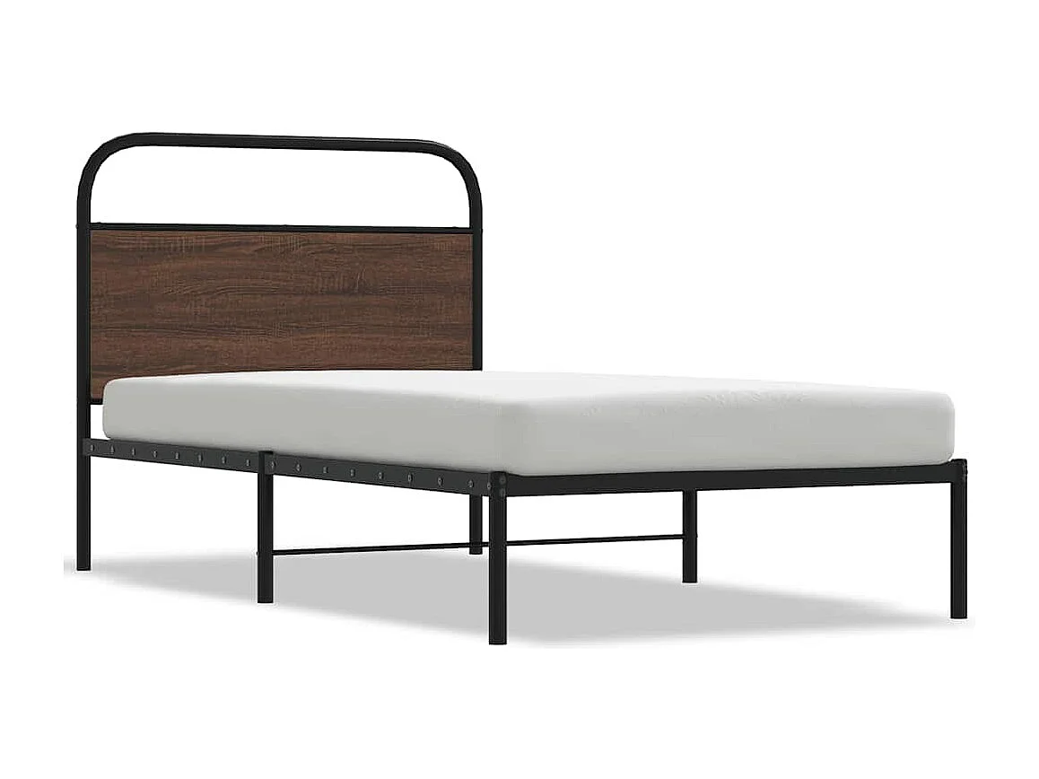 Bedframe zonder matras bewerkt hout bruin eikenkleur 107x203 cm