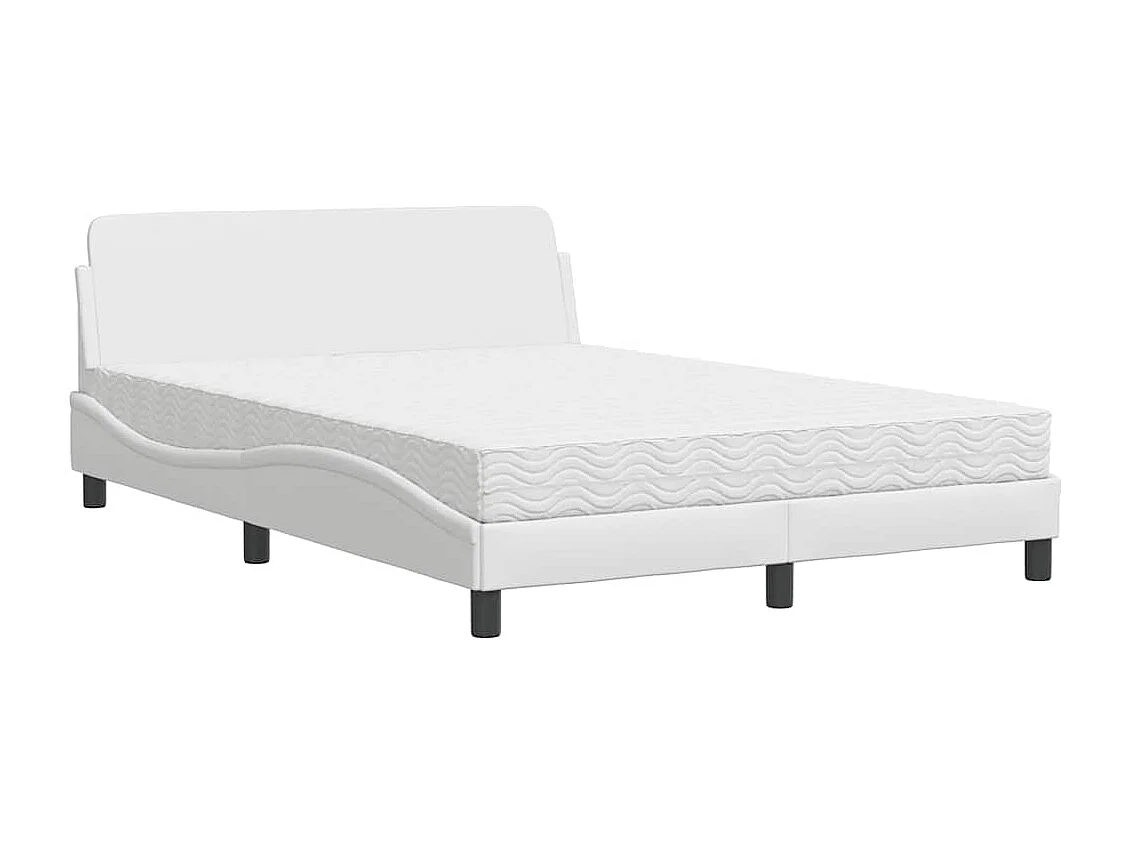 Bed met matras "Dover" kunstleer wit 120x200 cm