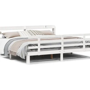 Bedframe met hoofdeinde zonder matras 180×200 cm wit Bedframe met hoofdeinde zonder matras 180×200 cm wit