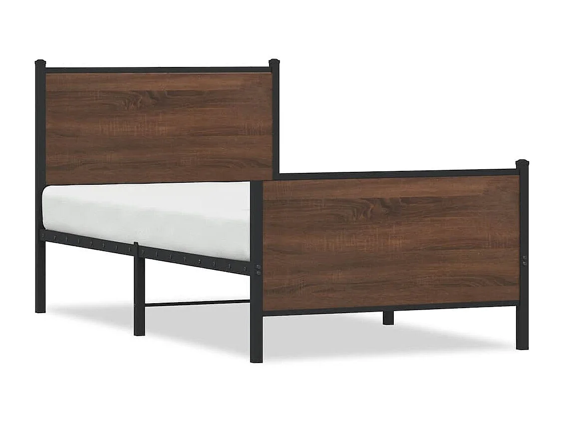 Bedframe zonder matras metaal bruin eikenkleurig 80x200 cm