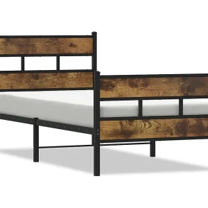 Bedframe zonder matras metaal gerookt eikenkleurig 100×200 cm Bedframe zonder matras metaal gerookt eikenkleurig 100×200 cm