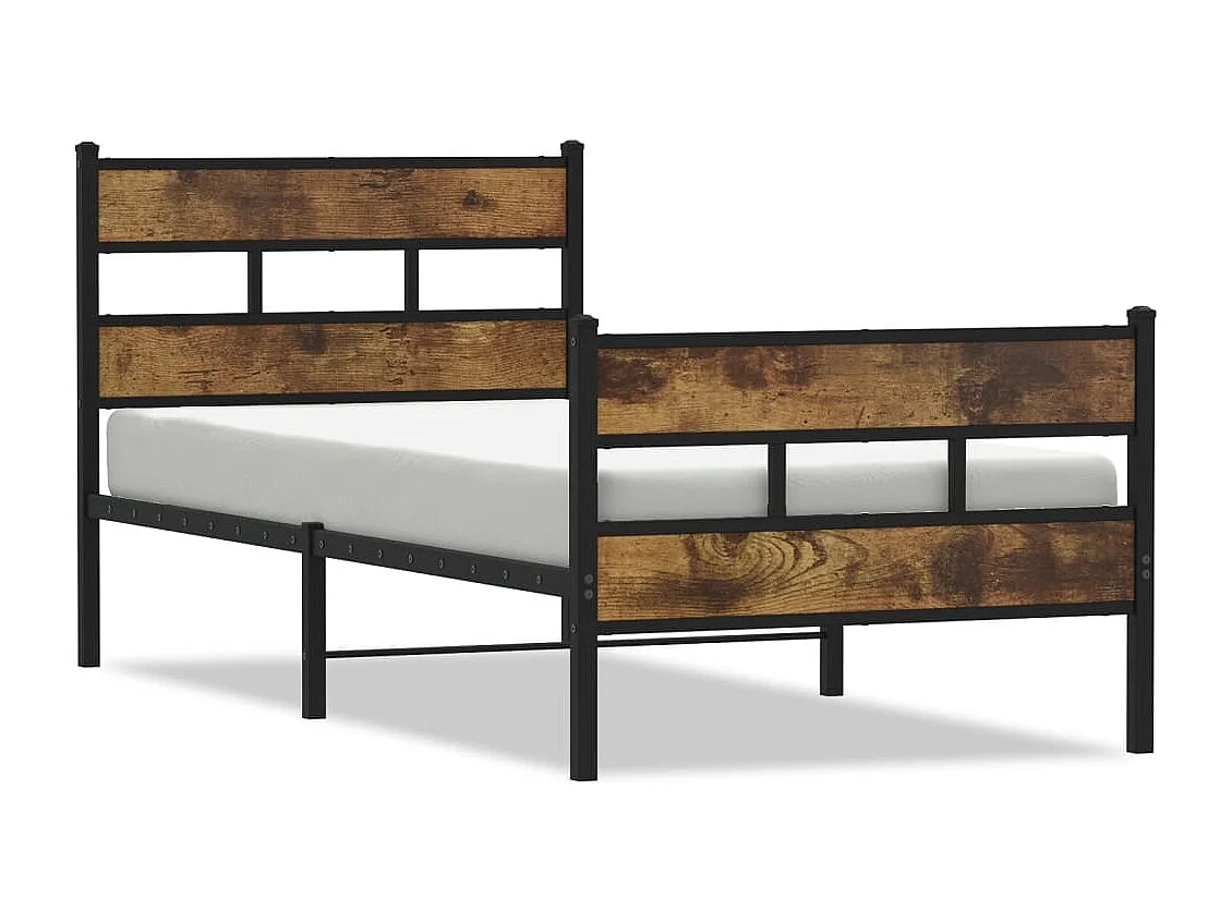 Bedframe zonder matras metaal gerookt eikenkleurig 100x200 cm