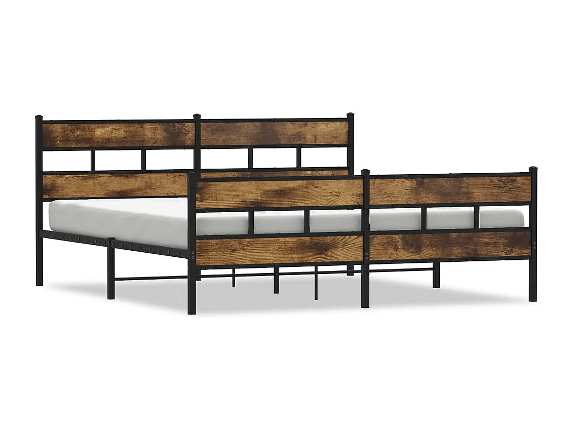 Bedframe zonder matras metaal gerookt eikenkleurig 183x213 cm