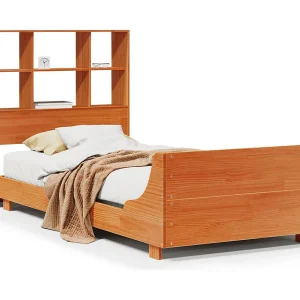 Bedframe zonder matras massief grenenhout wasbruin 100×200 cm Bedframe zonder matras massief grenenhout wasbruin 100×200 cm