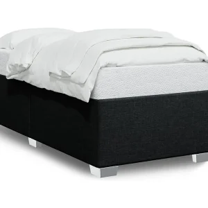 Bedframe zonder matras 80×200 cm stof zwart Bedframe zonder matras 80×200 cm stof zwart