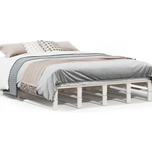 Bedframe zonder matras massief grenenhout wit 140×190 cm Bedframe zonder matras massief grenenhout wit 140×190 cm