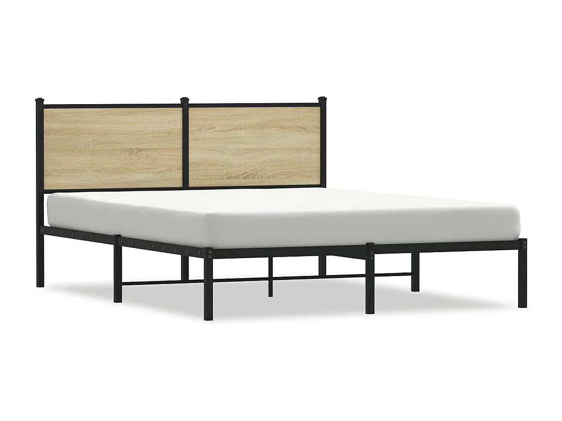 Bedframe zonder matras metaal sonoma eikenkleurig 137x190 cm