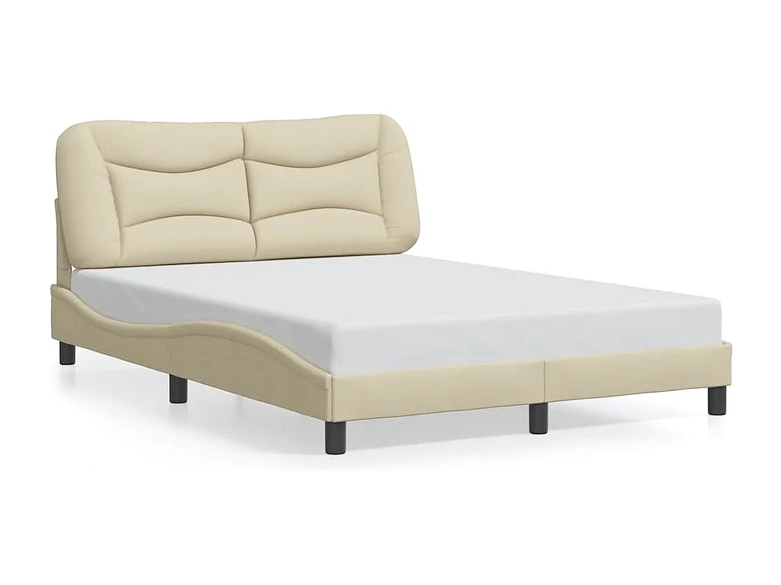 Bedframe zonder matras "Hvar" stof crèmekleurig 140x190 cm